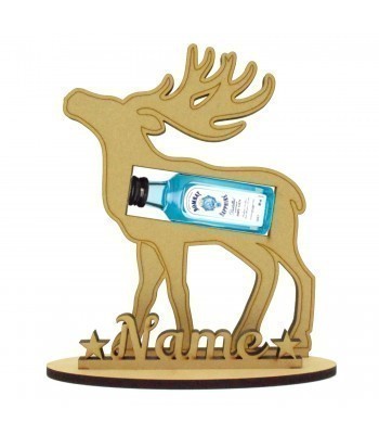 6mm Bombay Sapphire Gin Miniature Christmas Holder on a Stand - Reindeer - Stand Options